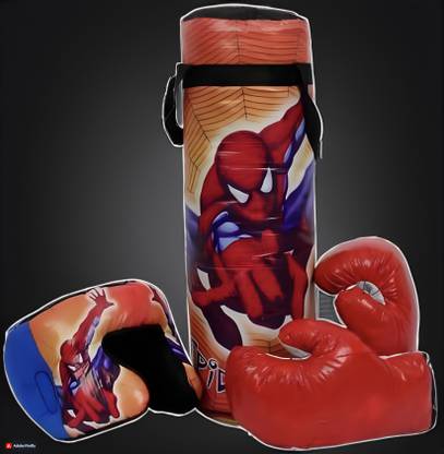 TBP Spiderman Super Toy Boxing Kit - Ultimate Boxing Training for Kids 3 to 7 Years Hanging Bag