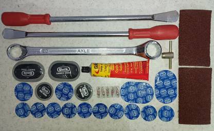 TRT Heavy duty tools for bike, Motorcycle scooter, tricycle complete Tubed Tyre Puncture Repair Kit
