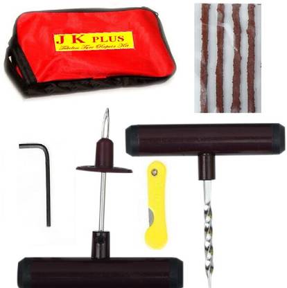 PRIDE Tubeless Tire /Tyre Puncture Plug Repair Kit cutter With Carry Case Tubeless Tyre Puncture Repair Kit