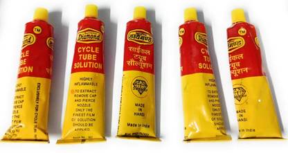 SEAHORSE POLYMERS Cycle Tube Solution/Adhesive Solution Pack of 5 Pieces Rubber Solution Use for Tubed Tyre Puncture Repair Kit