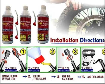 Envirotouch Tire Sealant-010 (Pack of 3) Tubeless Tyre Puncture Repair Kit