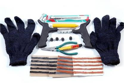 ALPINEMOTORS 9 in 1 Universal Tubeless Tire Puncher kit for car & bike Tubeless Tyre Puncture Repair Kit