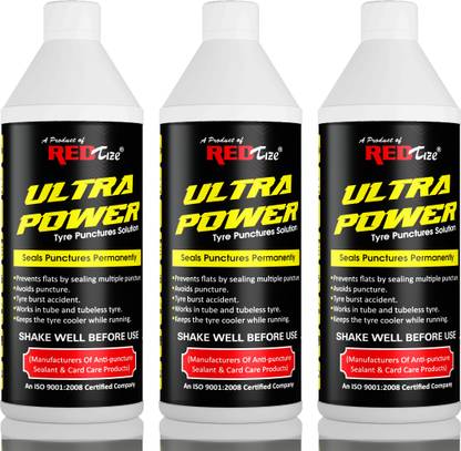 Redtize Ultra Power Tubeless Tyre Sealant | Anti Puncture Liquid for All Kind Bike & Car Tubeless Tyre Puncture Repair Kit