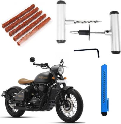 Jetnix Tubeless Tyre Puncture Repair Kit with Solid Metal Handle For JAWA Perak Tubeless Tyre Puncture Repair Kit