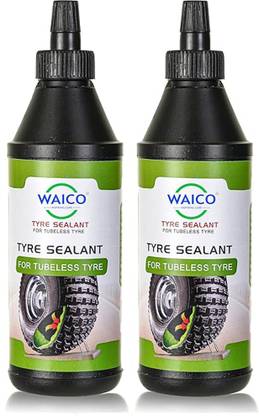 WAICO Tubeless Tyre Sealant 2X350mL Anti Puncture Liquid Gel for Bike, Scooty & Car Tubeless Tyre Puncture Repair Kit