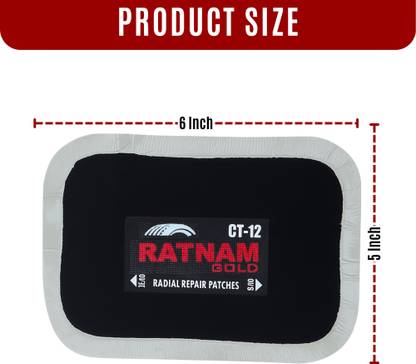 RATNAM GOLD RADIAL TYRE REPAIR PATCH 12 NO. (BOX QTY. 10 PCS) Tubed Tyre Puncture Repair Kit