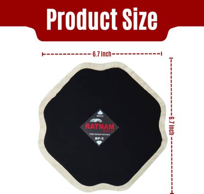 RATNAM GOLD BIAS PLY TYRE REPAIR PATCH 5 NO. (BOX QTY. 5 PCS) Tubed Tyre Puncture Repair Kit