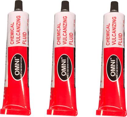 PRIDE Chemical Vulcanizing Fluid (CVF 75 ml) Adhesive/Solution Pack of 3 Pcs. Tubeless Tyre Puncture Repair Kit