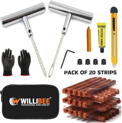 WILLIBEE 5 in 1 Universal Tubeless Tire Puncher Kit WB-B(with storage bag) Tubeless Tyre Puncture Repair Kit