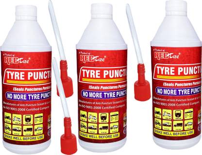 Redtize Tubeless Tyre Sealant And Coolant Tubeless (1500ml Pack Of 3) Tubeless Tyre uo; Tubeless Tyre Puncture Repair Kit