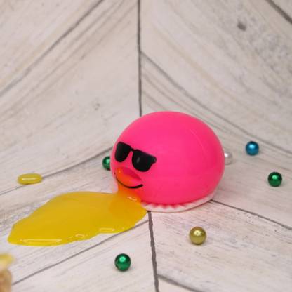 FULLY 1 pcs Puking Ball Non Sticky Stress Ball, Slime Prank Toy Vomiting Egg Pink Putty Toy