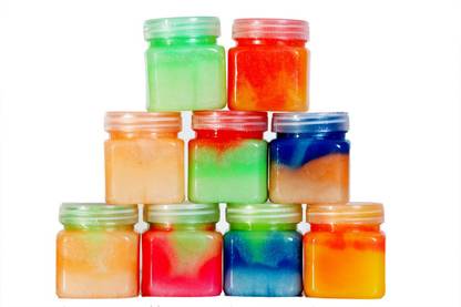 Atipriya 4 pcs Rainbow slime square shape for kids Multicolor Putty Toy
