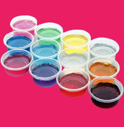 PARIVRIT 12 Pcs Flexible Crystal Slime For Kids Multicolor Putty Toy