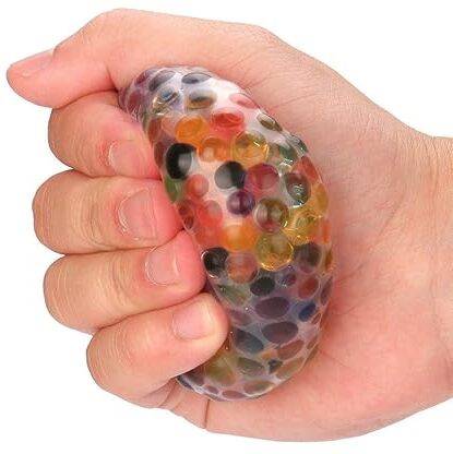 Kavin Mesh Squishy Toy Stress toys Transparent Squeeze toys with Water Bead (Set of 2) Multicolor Putty Toy