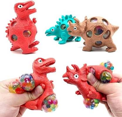 Prime Dinosaur Stress Relief Toys, Squishy Squeeze Toy for Hand Exercise (Set of 2) Multicolor Putty Toy