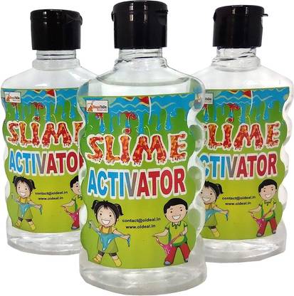 StepsToDo Super Slime Activator Clear Liquid Solution (Pack of 3 Bottles , 200 ml Each) Multicolor Putty Toy
