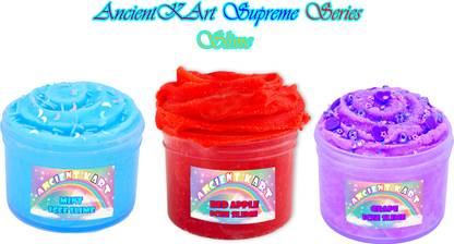 AncientKart Supreme Series Icee Slime Set of 3 (Mint, Red Apple, Grape) Multicolor Putty Toy