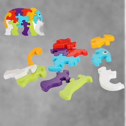 ENGITECH Elephant Shape Puzzle Building Blocks Non Toxic Block LC02.4044 Elephant Puzzle