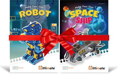 Mittimate Make your own construction model book: Space Ship and Robot