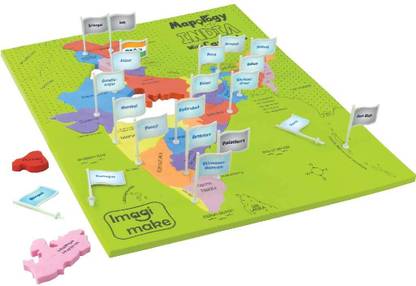 GREEN WAY Educational India Map Puzzle with State Capitals - India Map block game -25 pcs