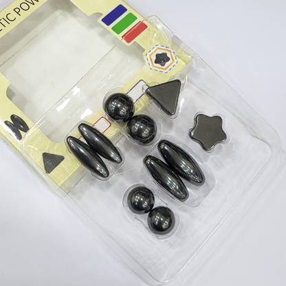 Poktum Magnetic toys Shapes Round,Circle,Hematite & Traingle 10 Pcs Magnet Game