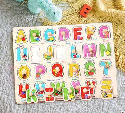 Plus Shine 3D Alphabet Puzzles with Pictures Educational Learning ABC Letters Puzzle Board