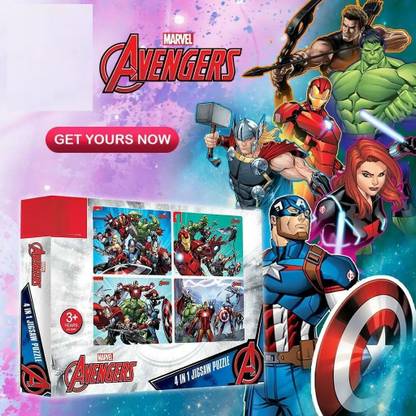ZWINKO Avengers 4 in 1 Jigsaw Puzzle Multicolor 140 Pieces