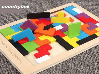CountryLink Wooden Puzzle Brain Teaser Colorful Jigsaw Montessori Intelligence Educational