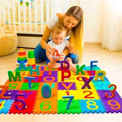 Colour cloud Kids learning mats Puzzle game for kids pack of 36 Alfabet 26 Number 10