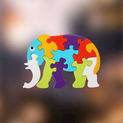 SHREEJI ENTERPRISE Elephant Shape Puzzle Building Blocks Non Toxic Block LC02.778 Elephant Puzzle