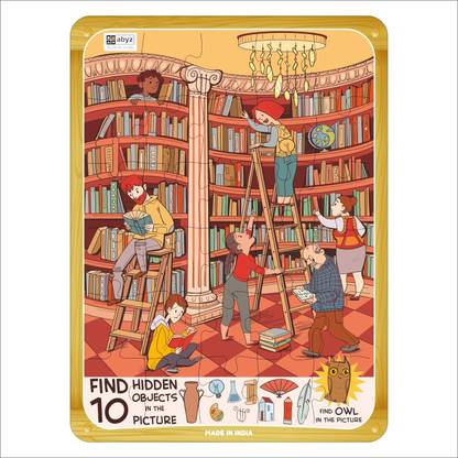 ABYZ Owl in Library Puzzle with Interactive 'Find the Things' Game for Kids Ages 3