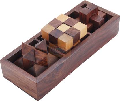 Shriji Crafts 3-in-1 Soma Cube |Interlocking Block|Snake Cube| Brain teaser game