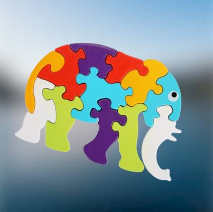 Kidsbuddy Elephant Shape Puzzle Building Blocks Non Toxic Block LC02.426 Elephant Puzzle