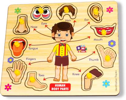Bugbee Body Parts Toddler Puzzles For Kids,Montessori Puzzles,Learning Human Body Parts