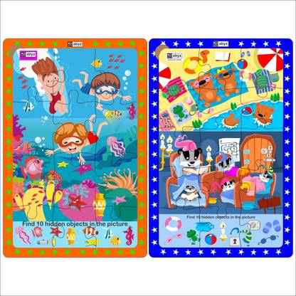 ABYZ Underwater Fun & Bears and Raccoons - Fun Set of 2 Puzzles