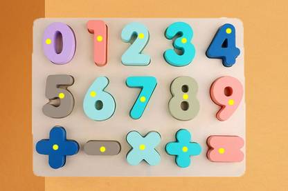 SHALAFI 0 to 9 Counting Numbers & Shape Matching Board Game With Math Sign Learning Toys