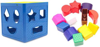 vworld Big Size Baby Blocks Shape Sorter Toy Color Recognition Cube Box 12 Diff shape