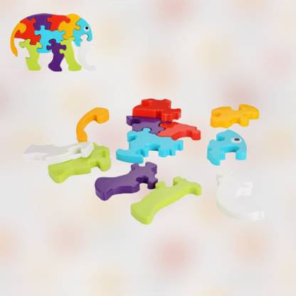 GODEX Elephant Shape Puzzle Building Blocks Non Toxic Block LC02.841 Elephant Puzzle