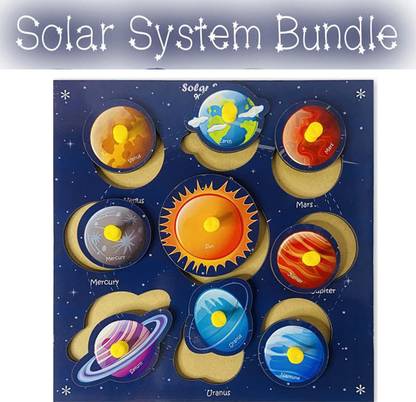 FORSIKHA Wooden Solar System Model Science Toys Set Montessori Planets Puzzle