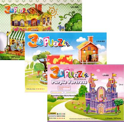 toystor 3D Foam Board Puzzle Game for Kids (Assorted Pack Of 3)