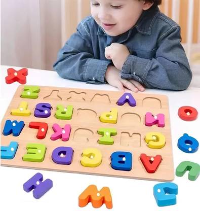 BOZICA Wooden Educational Creative learning A To Z English Alphabets Board Puzzle