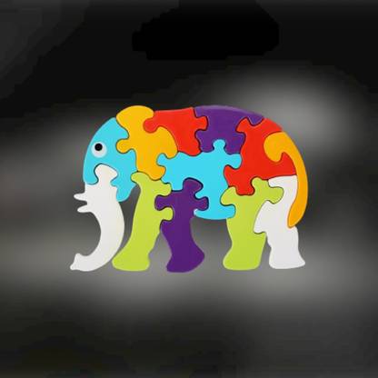 SHREEJI ENTERPRISE Elephant Shape Puzzle Building Blocks Non Toxic Block LC02.773 Elephant Puzzle