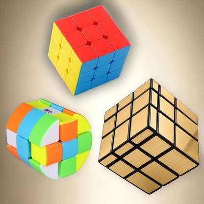 Kiddie Castle 3x3 Cube, Cylindrical Column Cube & Mirror 3x3 High Speed Magic Cube