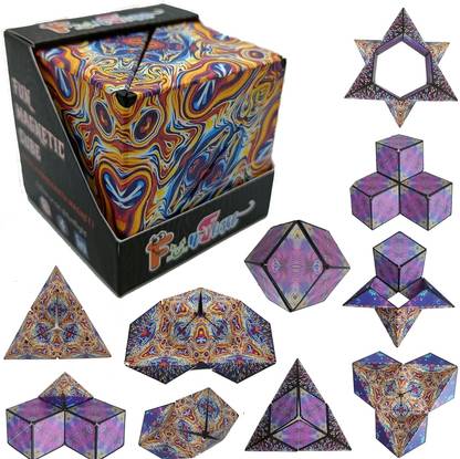KAVANA Box Infinity Cubes Fidget Cube 24 Rare Earth Magnets Transforms