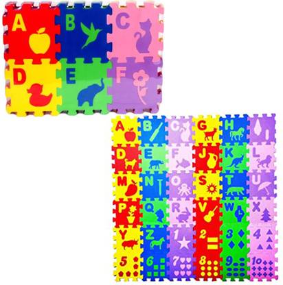 KIDS VALLEY Big Size Number & Alphabet Mat for Kids Interlocking Educational Puzzle Mat