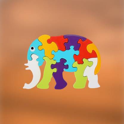 SHREEJI ENTERPRISE Elephant Shape Puzzle Building Blocks Non Toxic Block LC02.746 Elephant Puzzle