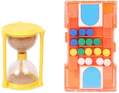 V India Mini Sand Timer Toy & Match Up Puzzle Game (Combo Pack)