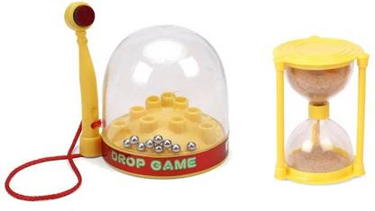 वी इंडिया Drop Puzzle Game with Magnetic Stick & Mini Sand Timer Toy (Combo Pack)