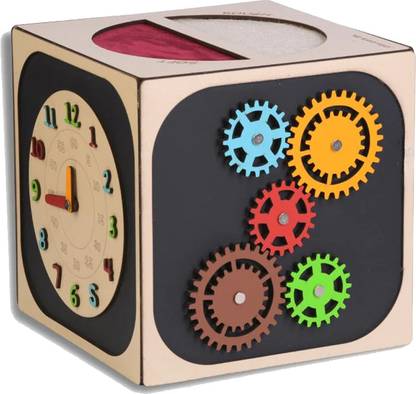 giraffe play store Wooden Activity Busy Cube for Kids and Toddlers Montessori Activities Game