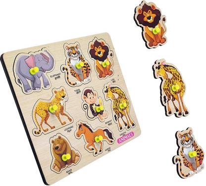 प्लस शाइन Animal Wooden Puzzle Wooden Jigsaw Puzzles Educational Learning Toys Board Game